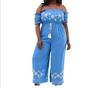 ASOS Jumpsuit embroidered blue